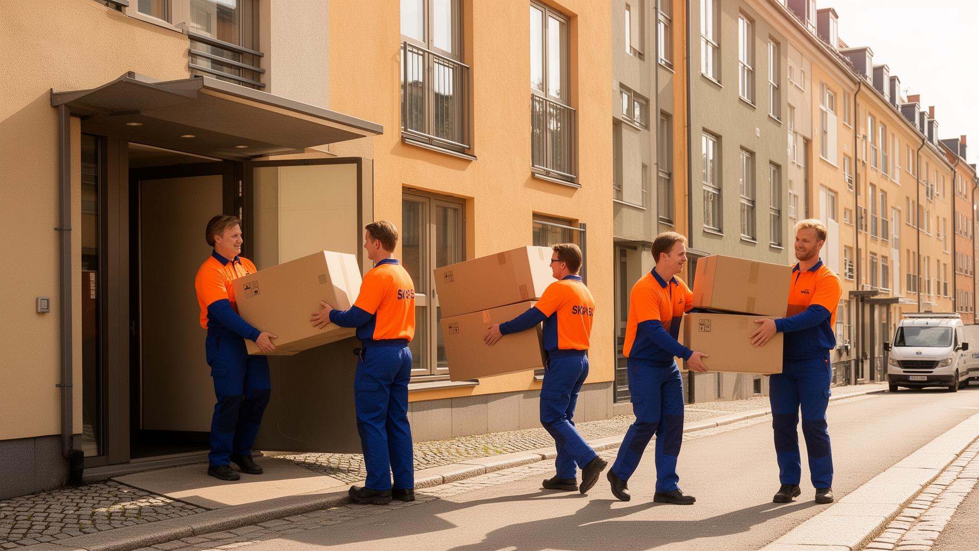 Professionellt flyttteam bär möbler i Eskilstuna